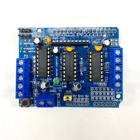 L293Dモータシールドを用いて4つのDCモータを1つの基盤で制御